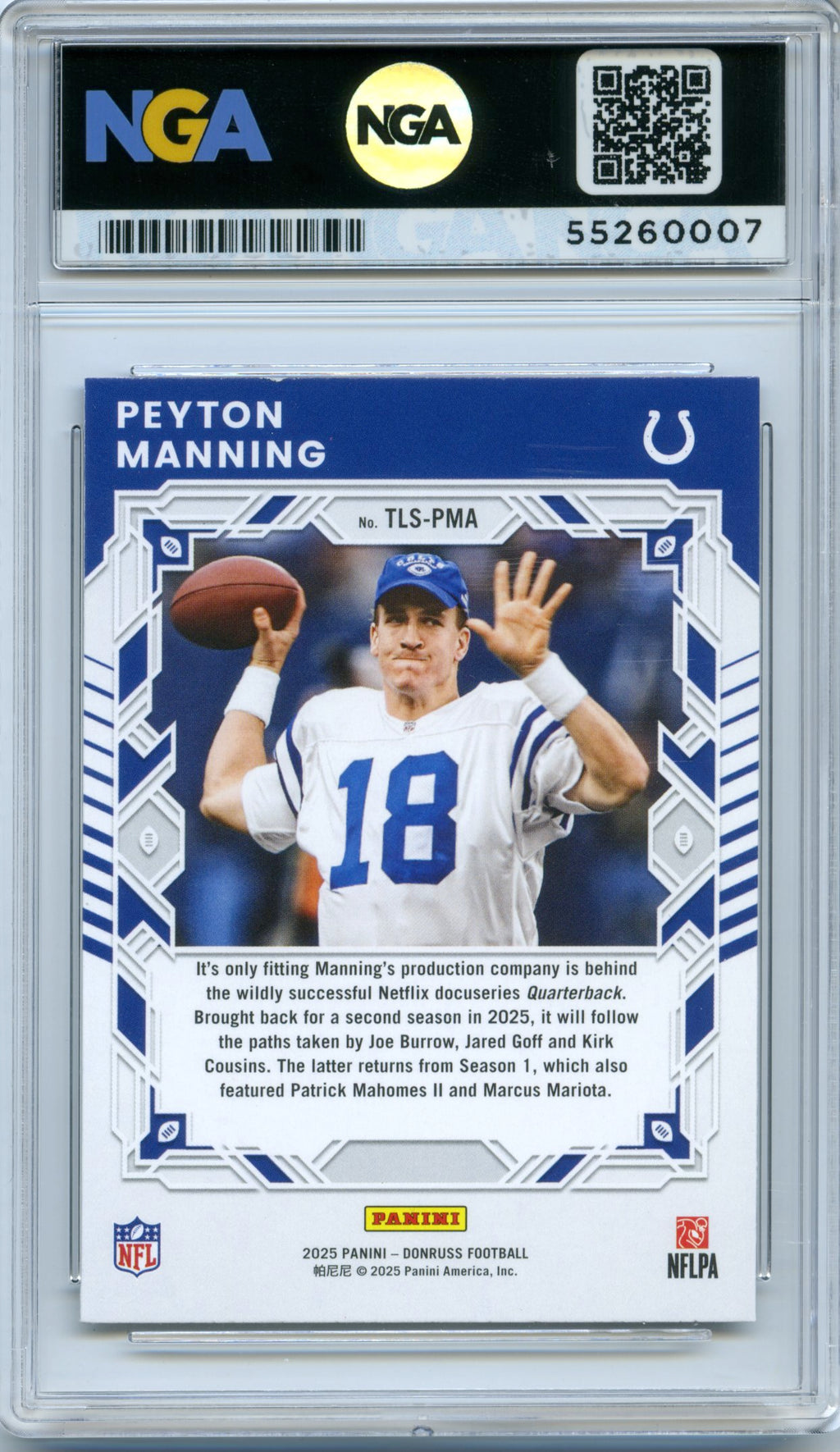 2025 Donruss #TLS-PMA Peyton Manning The Legend Series NGA 10