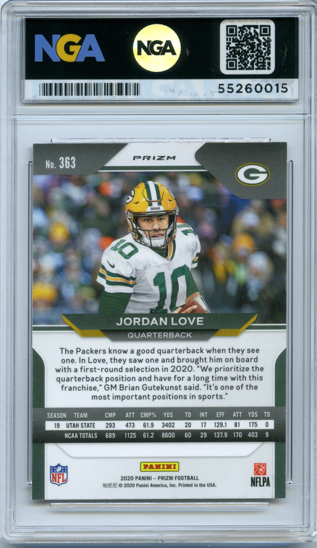 #363 Jordan Love Prizm Red Mosaic