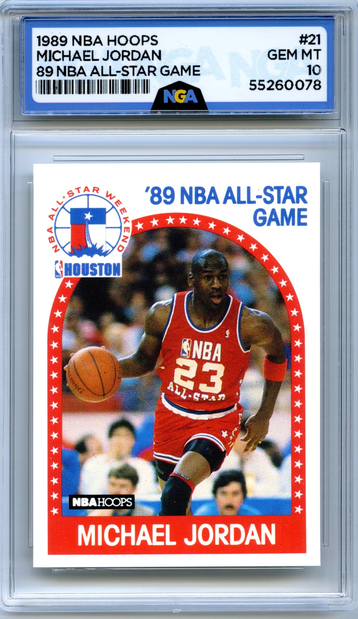 1989-90 Hoops All-Star Panels Perforated #21 Michael Jordan NGA 10