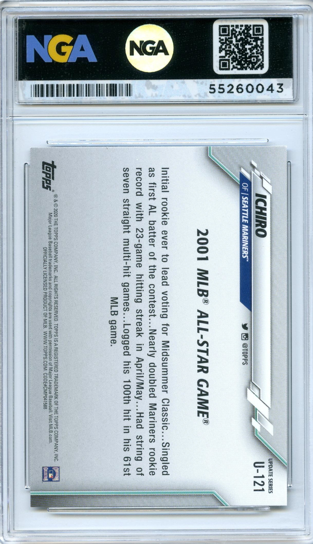 2020 Topps Update #U-121 Ichiro NGA 10