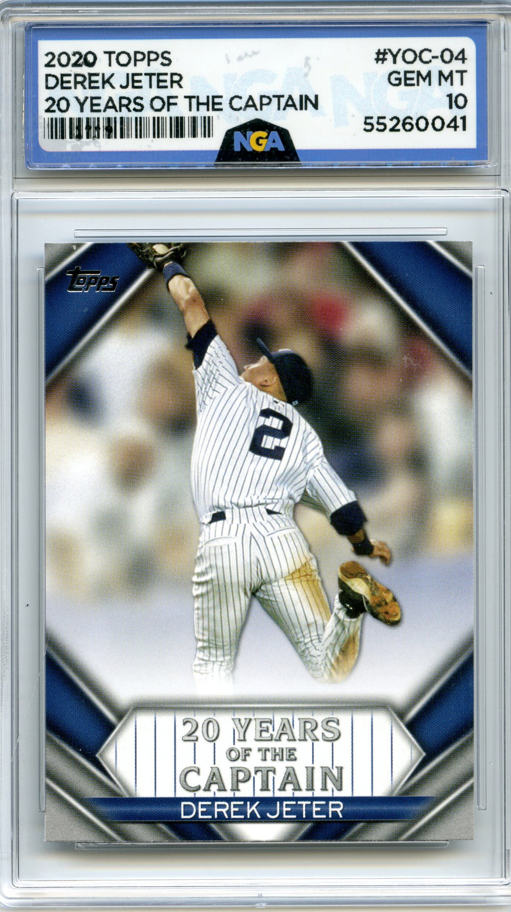 2020 Topps Update #YOC-04 Derek Jeter 20 Years of The Captain NGA 10