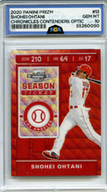 2020 Panini Chronicles #13 Shohei Ohtani Contenders Optic Hyper NGA 10
