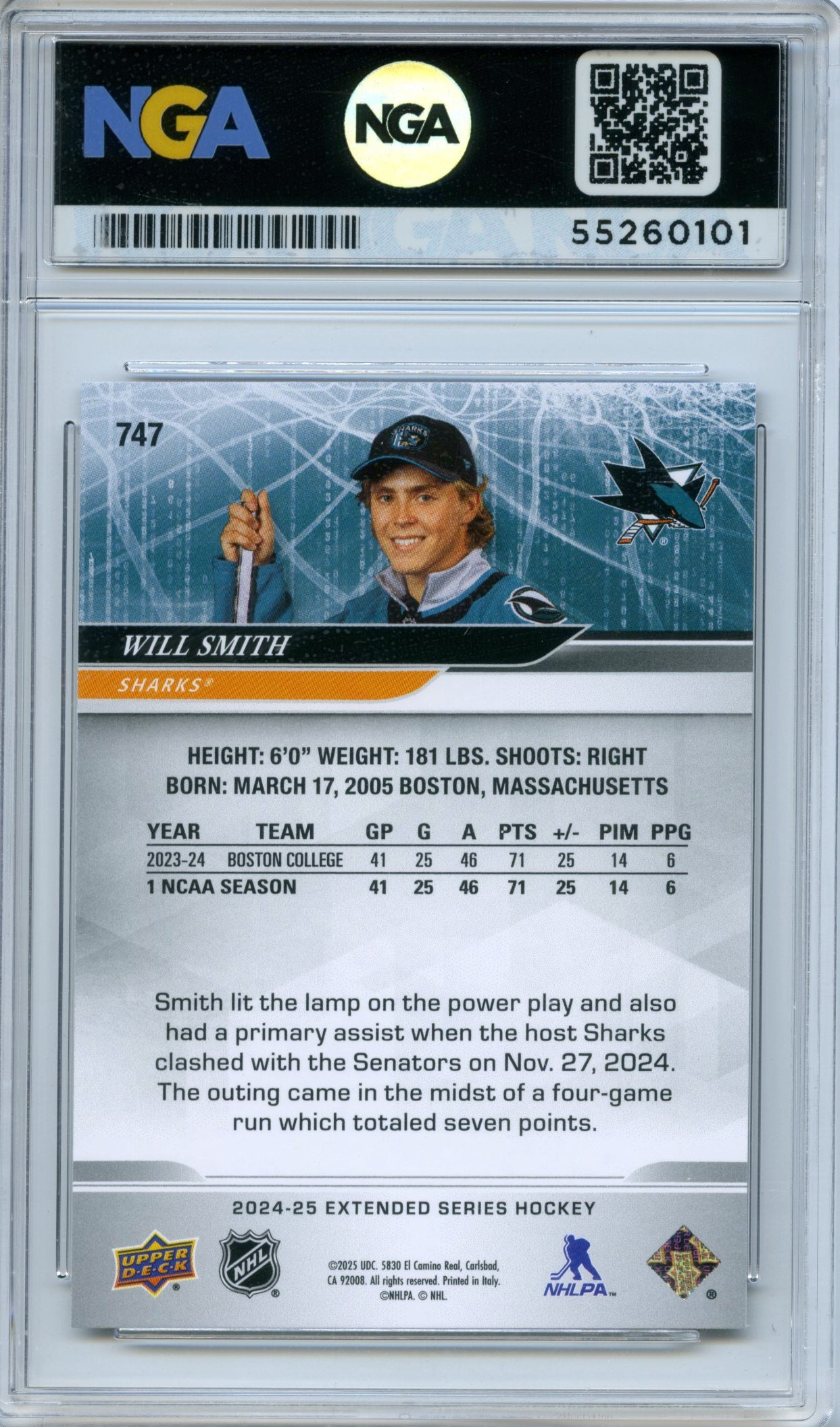 2024-25 Upper Deck #747 Will Smith NGA 10