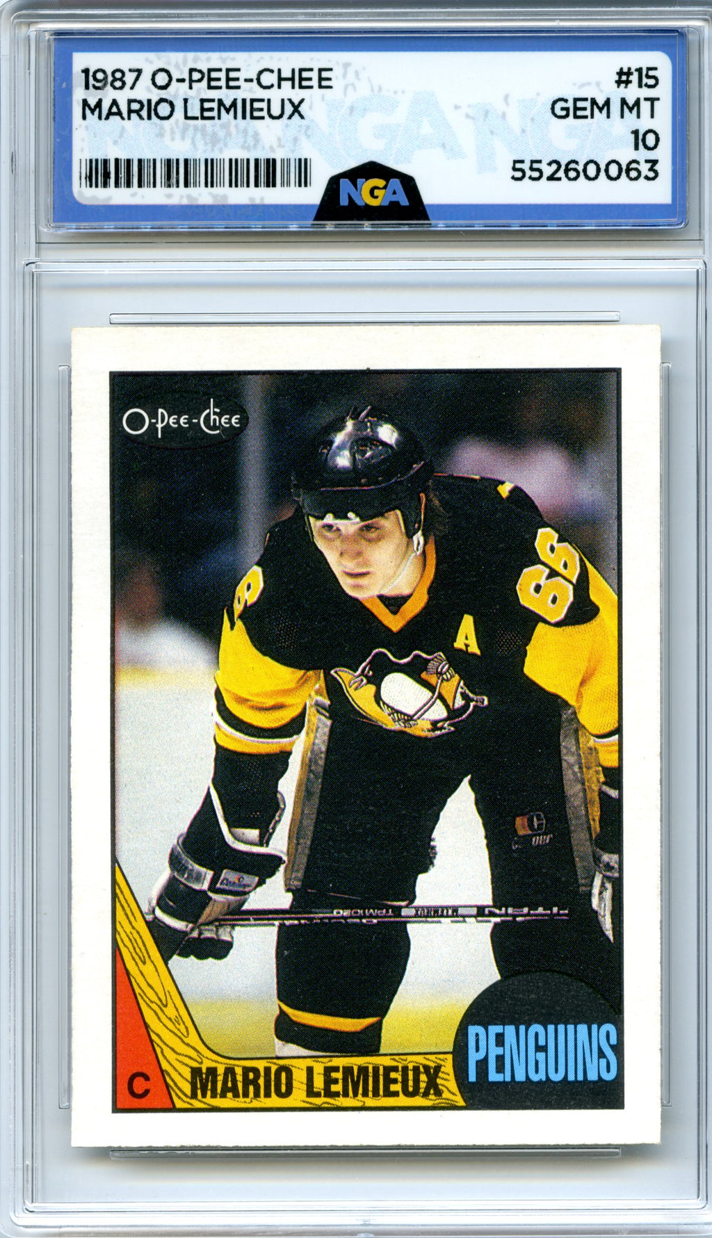 1987-88 O-Pee-Chee #15 Mario Lemieux NGA 10