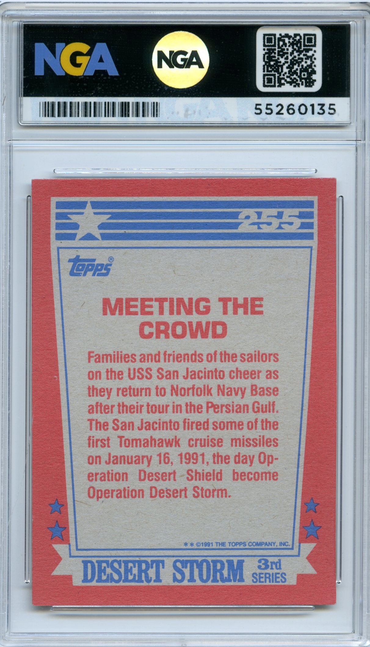 1991 Topps Desert Storm #255 Meeting the Crowd NGA 10