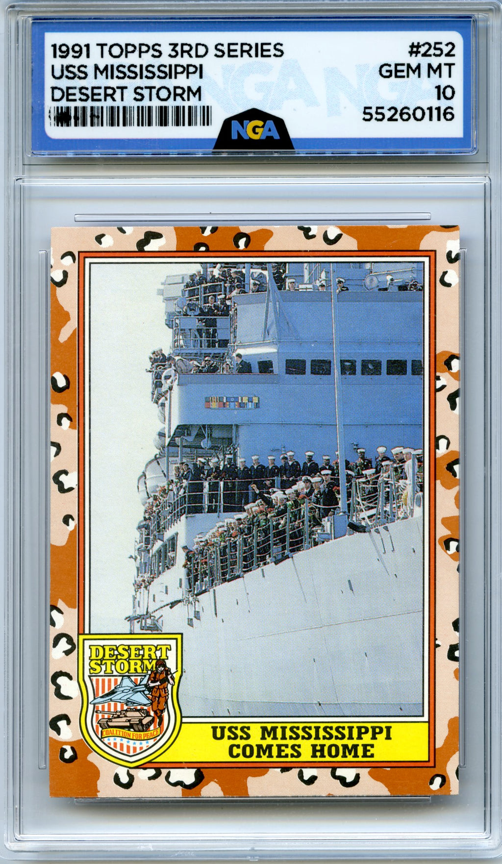 1991 Topps Desert Storm #252 USS Mississippi Comes Home NGA 10