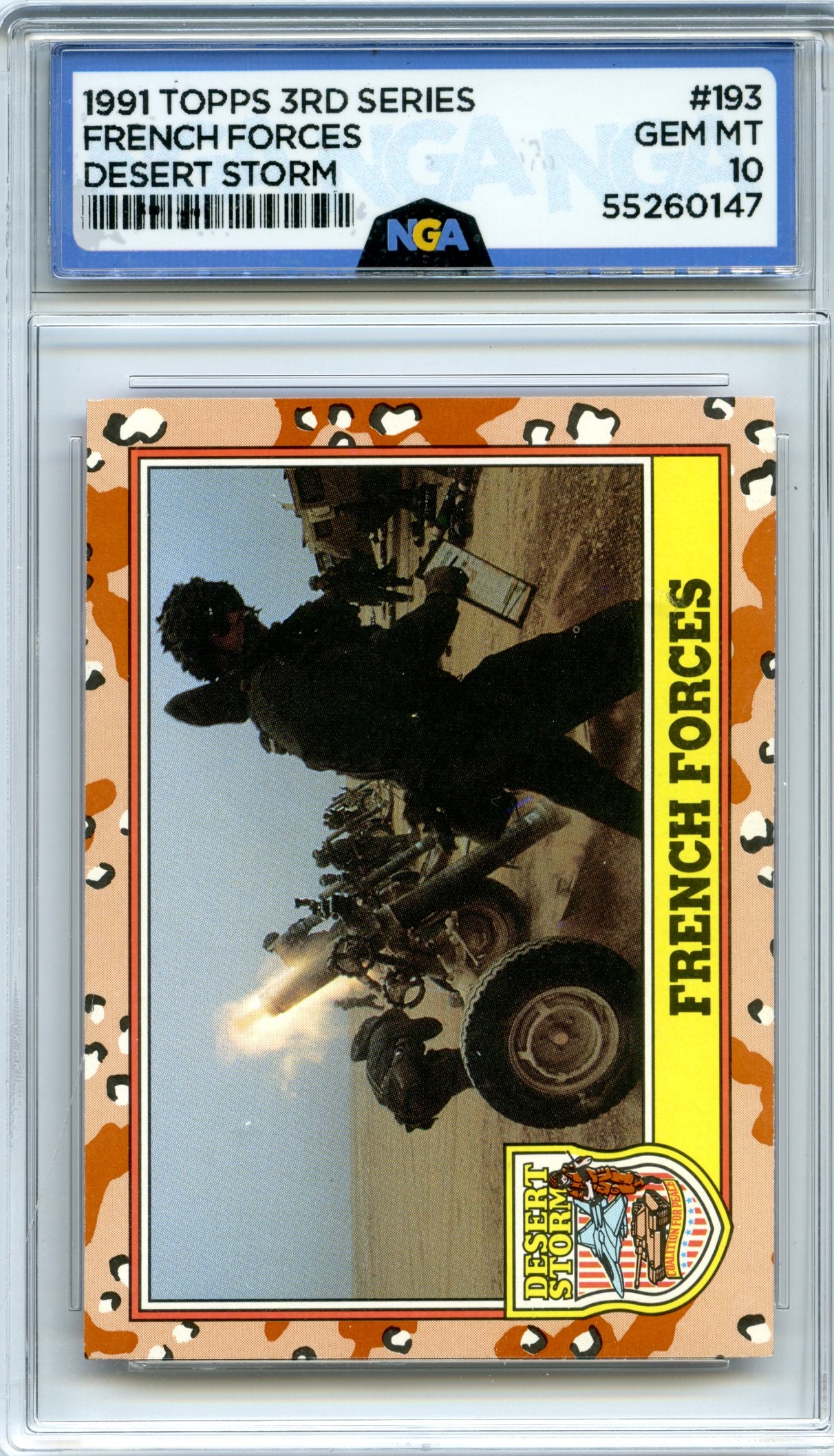 1991 Topps Desert Storm #193 French Forces NGA 10