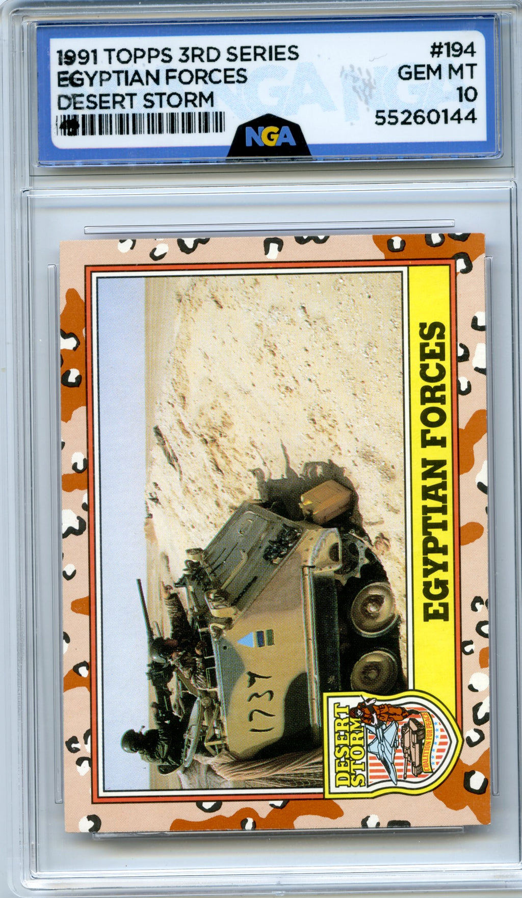 1991 Topps Desert Storm #194 Egyptian Forces NGA 10