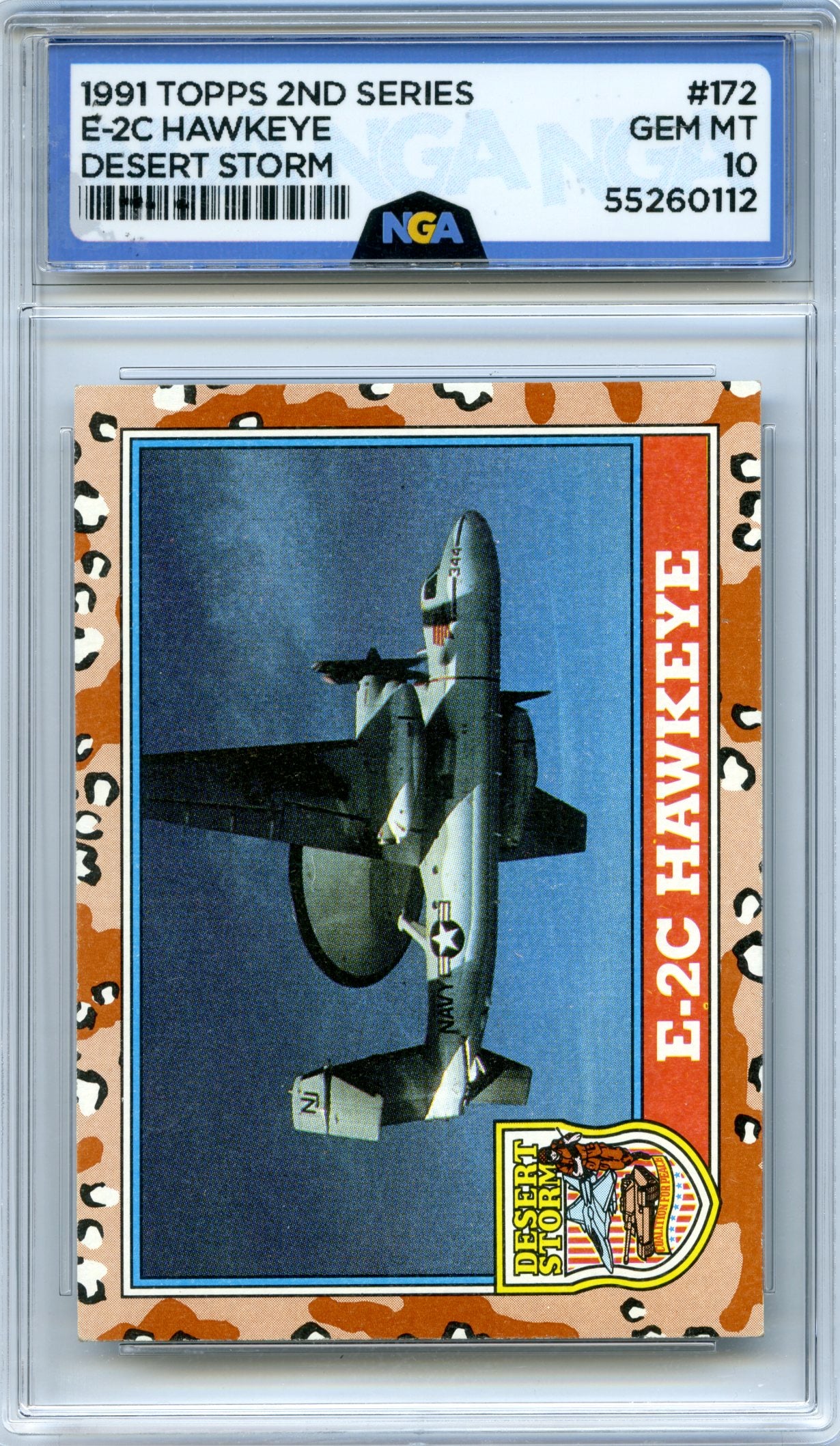 1991 Topps Desert Storm #172 E-2C Hawkeye NGA 10