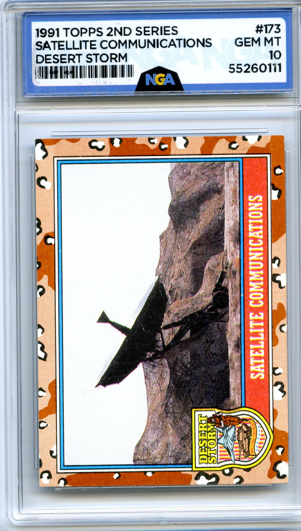 1991 Topps Desert Storm #173 Satellite Communications NGA 10