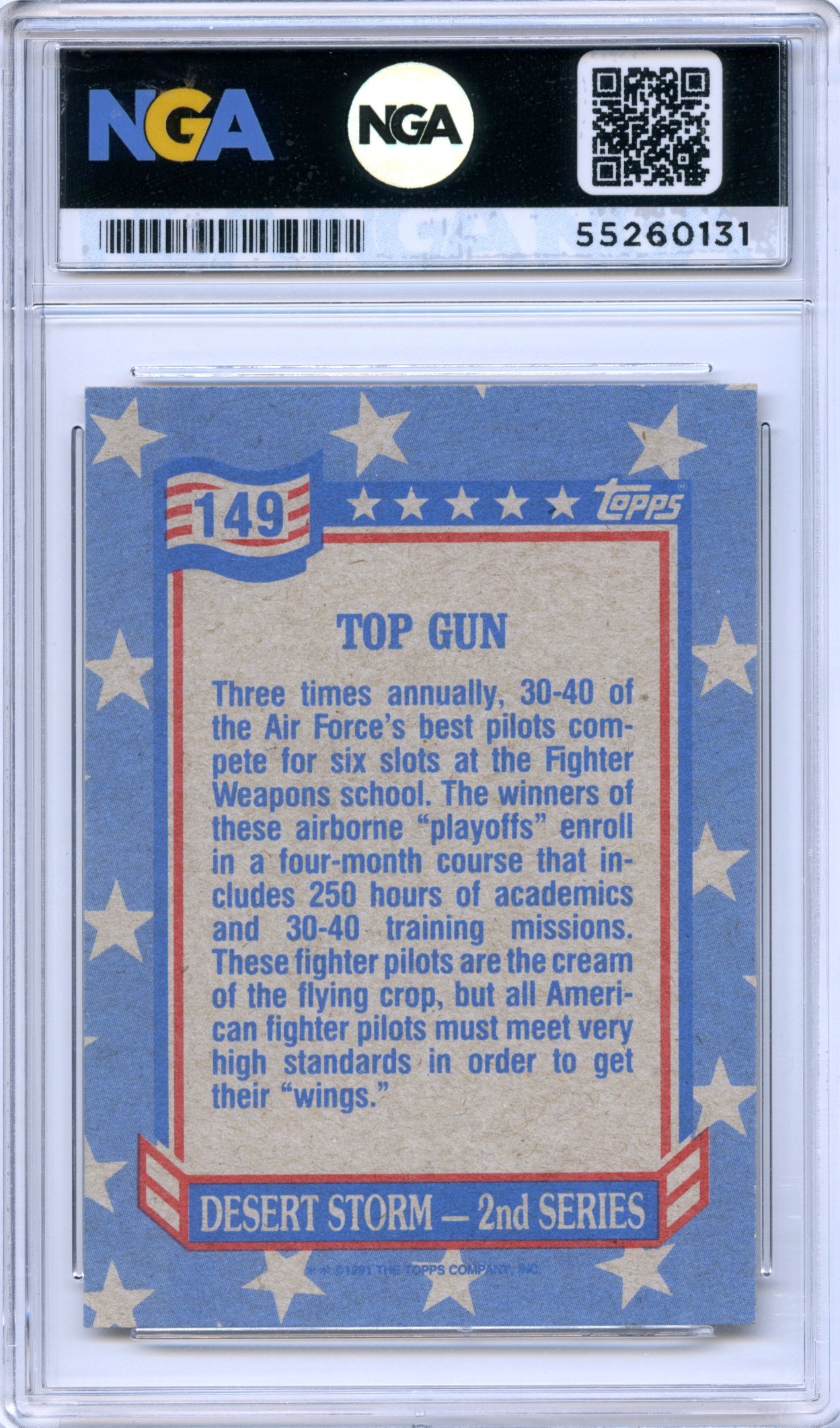 1991 Topps Desert Storm #149 Top Gun NGA 10