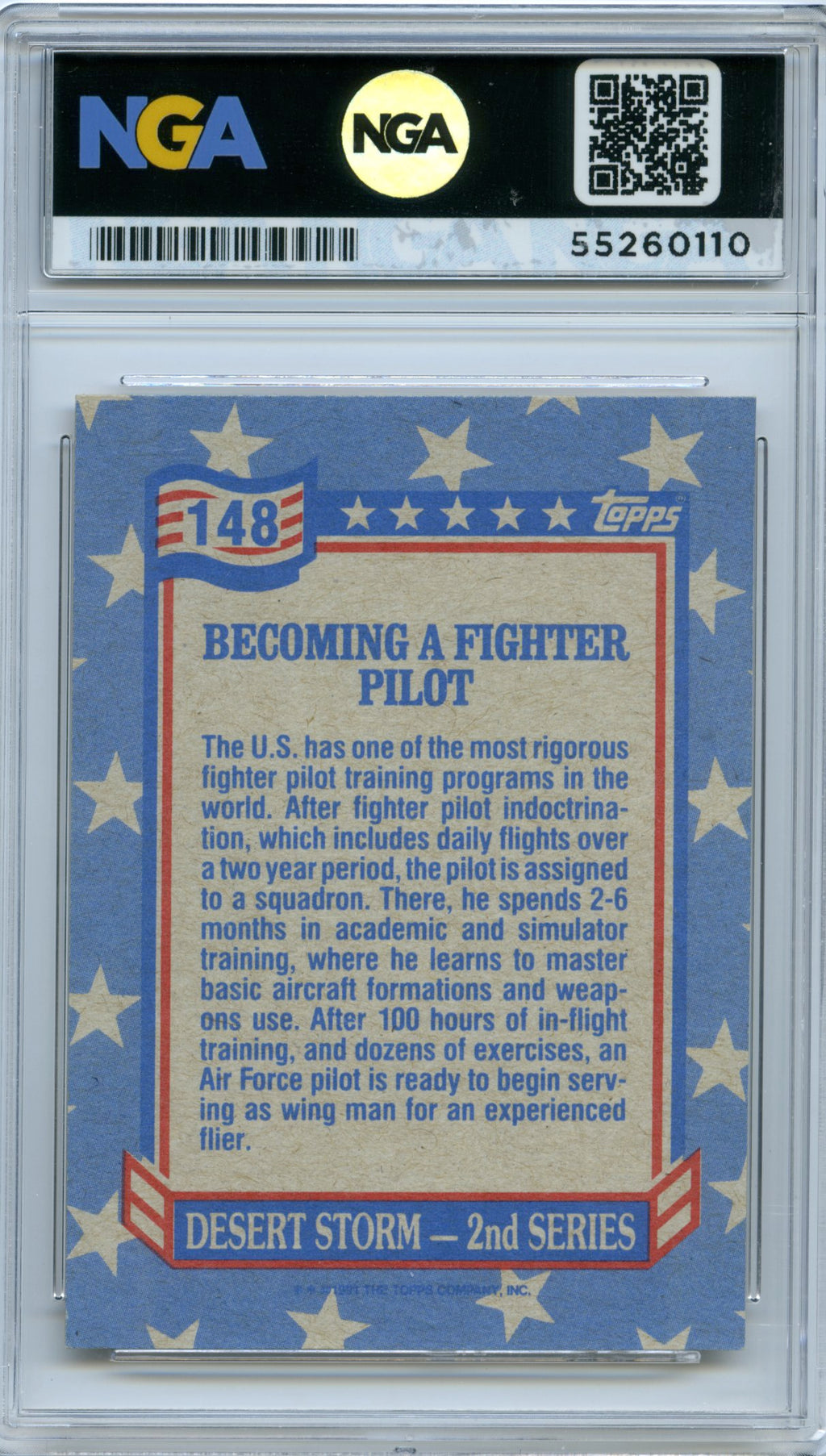 1991 Topps Desert Storm #148 Becoming a Fighter Pilot NGA 10