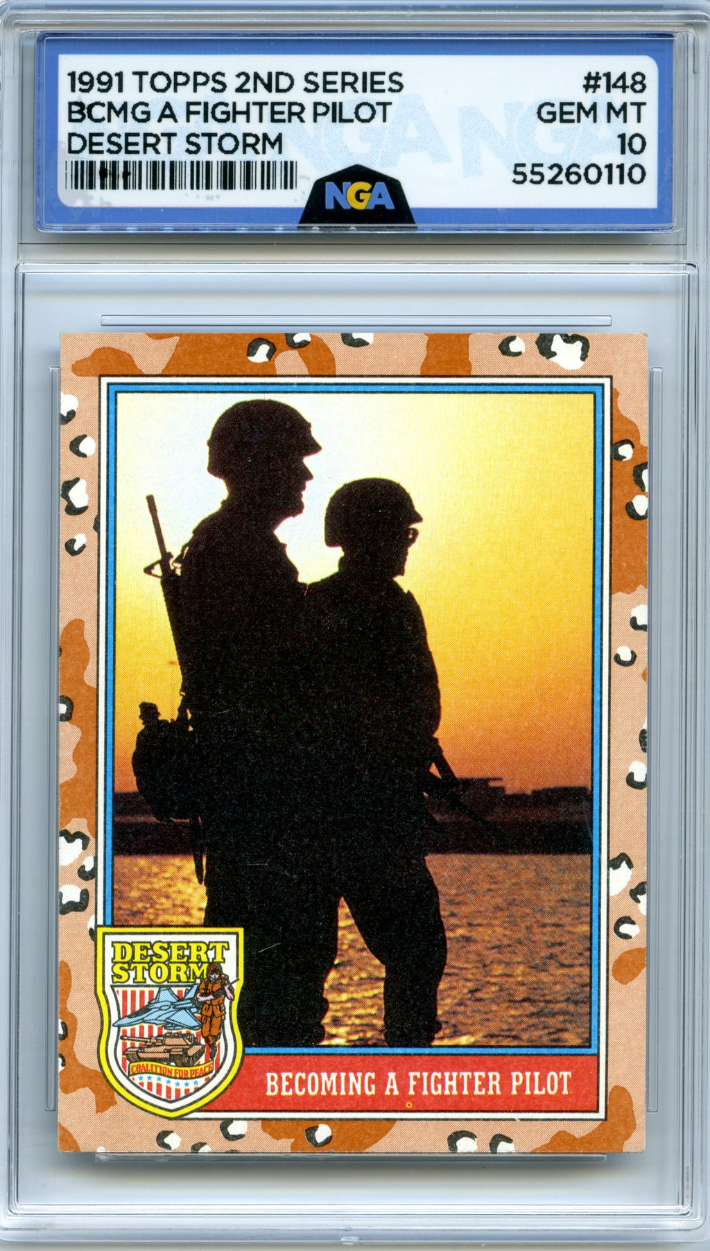 1991 Topps Desert Storm #148 Becoming a Fighter Pilot NGA 10