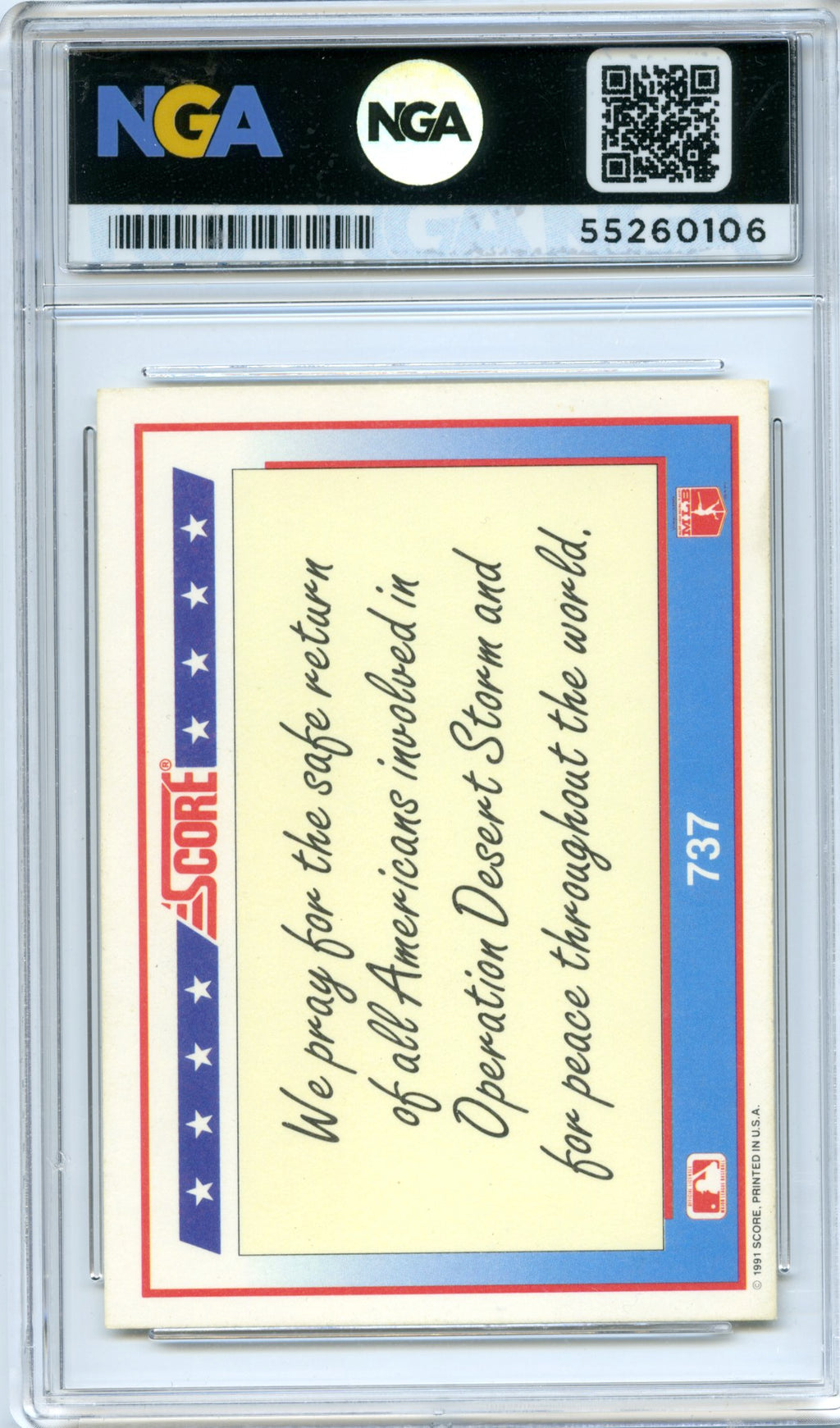1991 Score #737 American Flag Desert Storm NGA