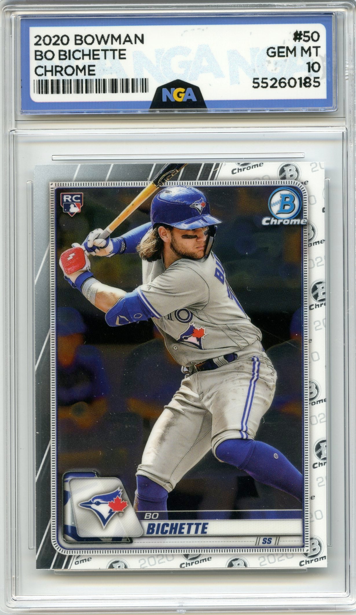 2020 Bowman Chrome #50 Bo Bichette NGA 10