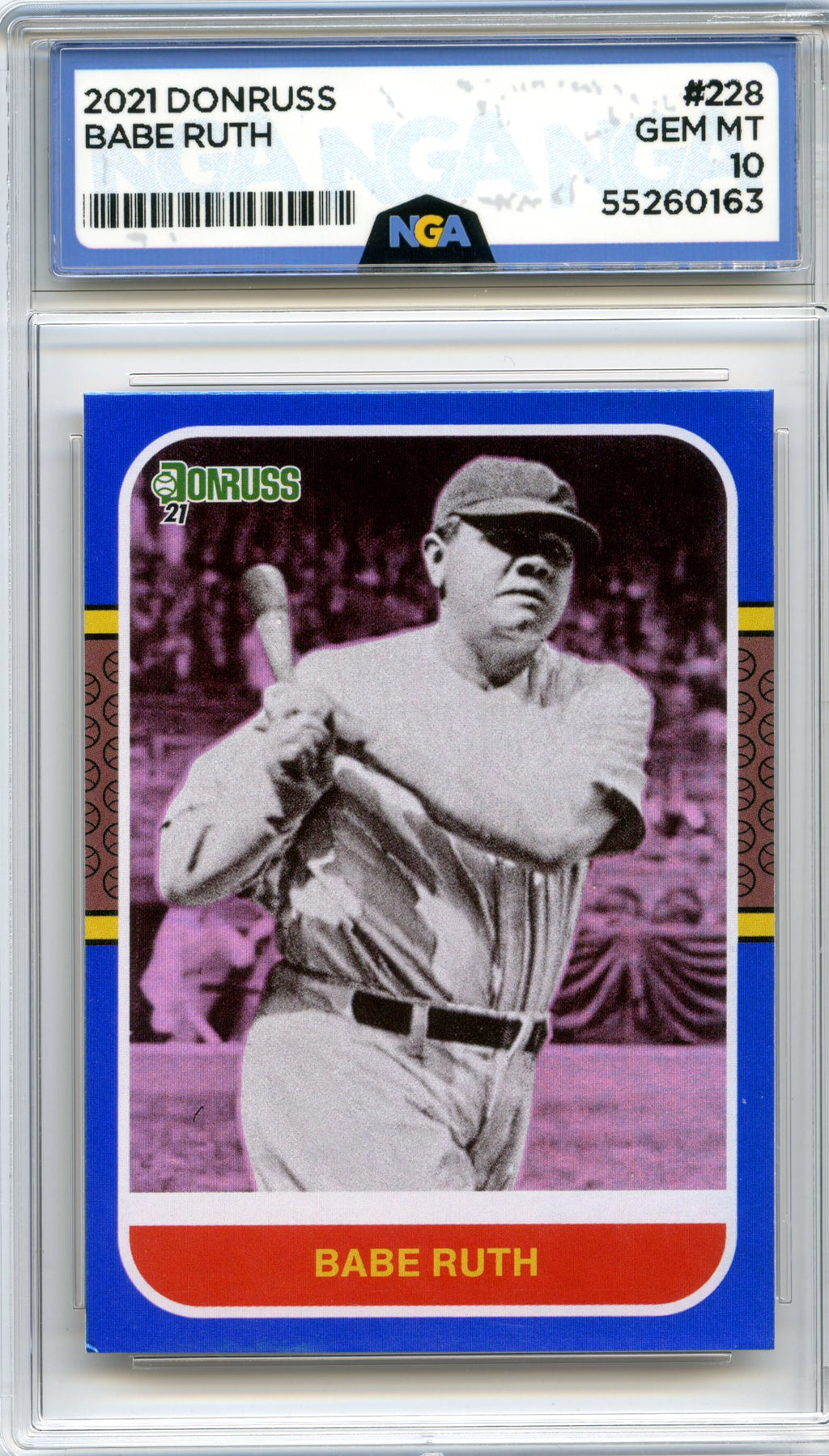 2021 Donruss #228 Babe Ruth Holo Pink NGA 10