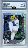 2025 Bowman #12 Roki Sasaki Bowman Chrome Red Rookie Logo NGA 10