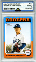 2024 Topps Heritage #553 Yoshinobu Yamamoto NGA 10