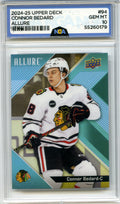 2024-25 Upper Deck Allure #94 Connor Bedard Green Rainbow NGA 10 #/99