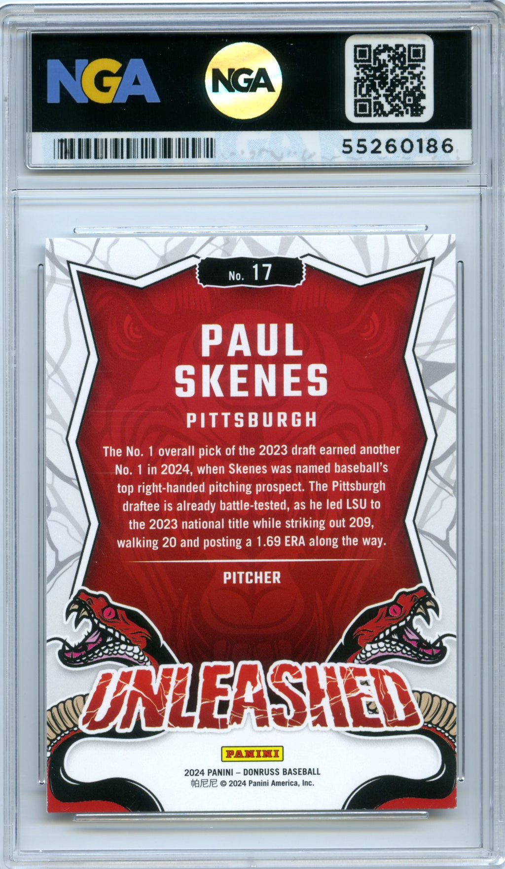 2024 Donruss #17 Paul Skenes Unleashed NGA 10