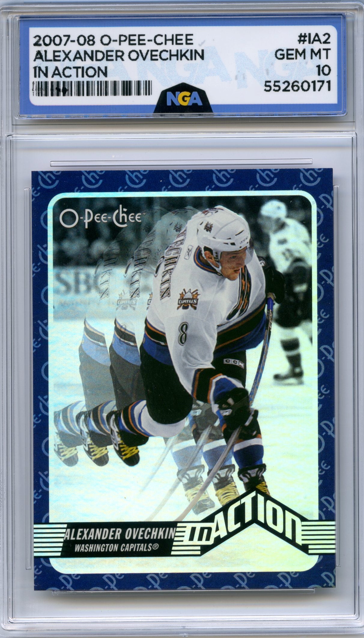 2007-08 O-Pee-Chee #IA2 Alexander Ovechkin Pee-Chee - In Action NGA 10