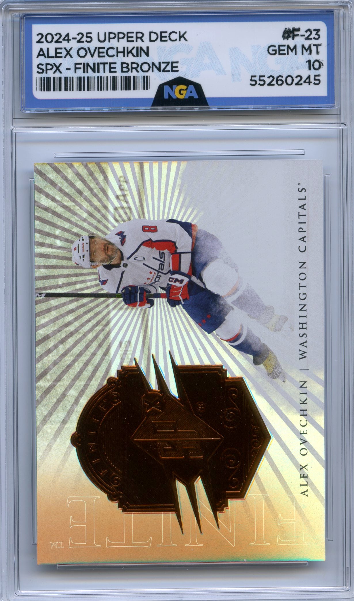 2024-25 SPx #F-23 Alex Ovechkin Finite Bronze NGA 10 #/599