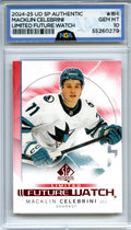 2024-25 SP Authentic #184 Macklin Celebrini Limited Red NGA 10