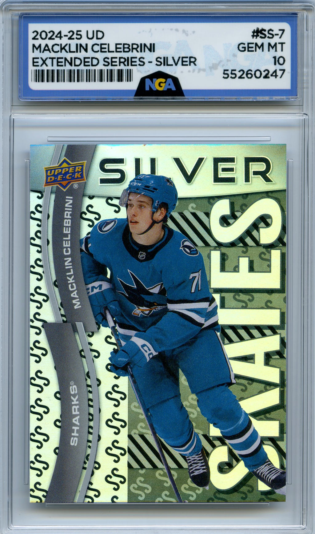 2024-25 Upper Deck #SS-7 Macklin Celebrini Silver Skates NGA 10