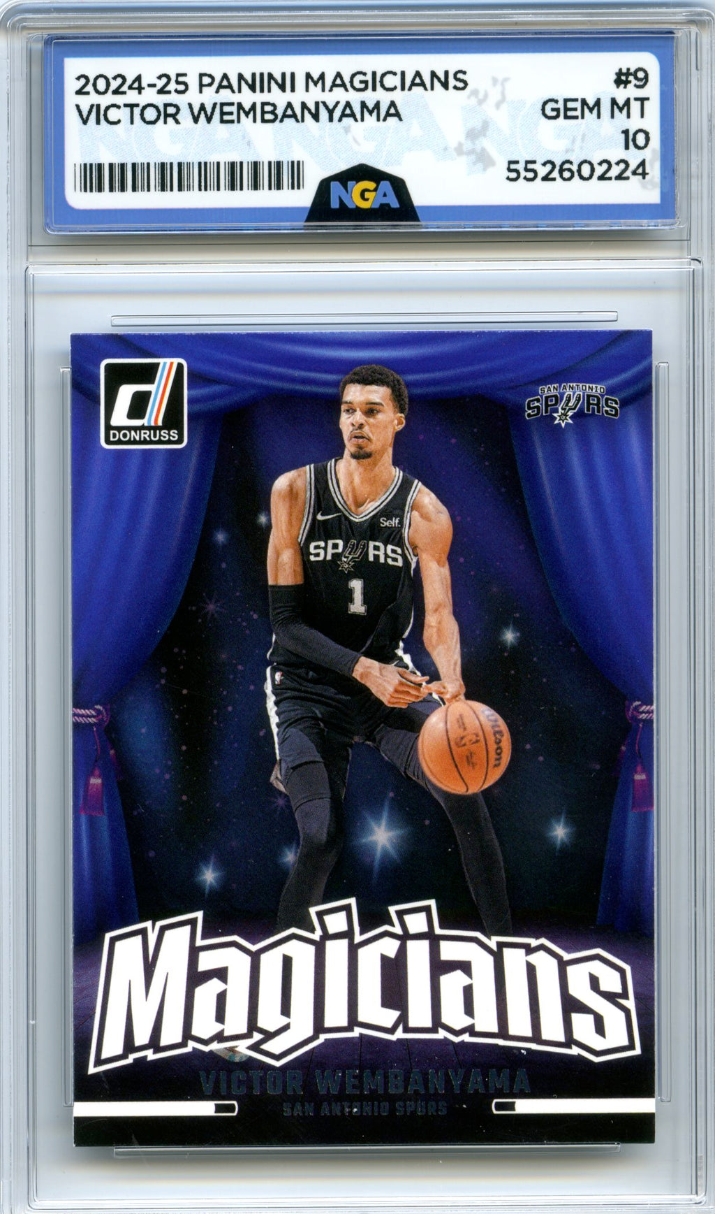 2024-25 Donruss #9 Victor Wembanyama Magicians NGA 10