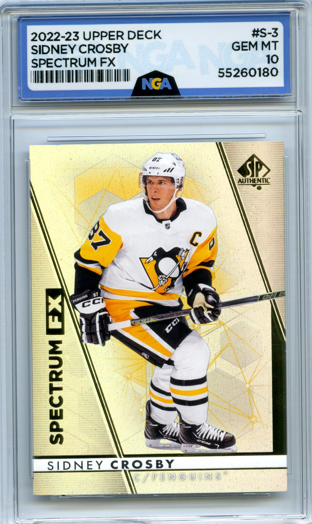 2022-23 SP Authentic #S-3 Sidney Crosby Spectrum FX NGA 10