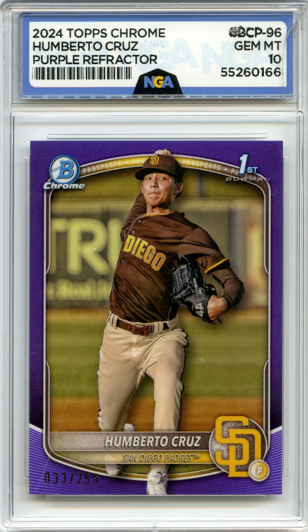 2025 Bowman #BCP-96 Humberto Cruz Chrome Prospects Refractor Other 10 #/199