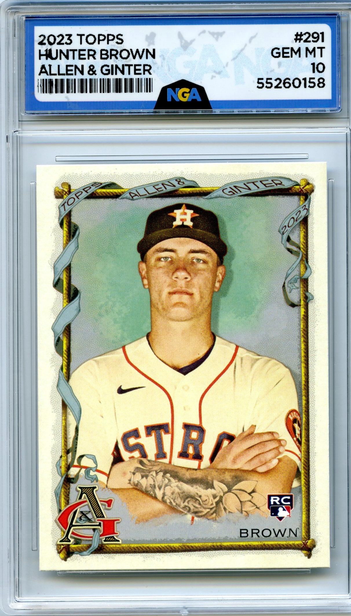 2023 Topps Allen & Ginter #291 Hunter Brown NGA 10