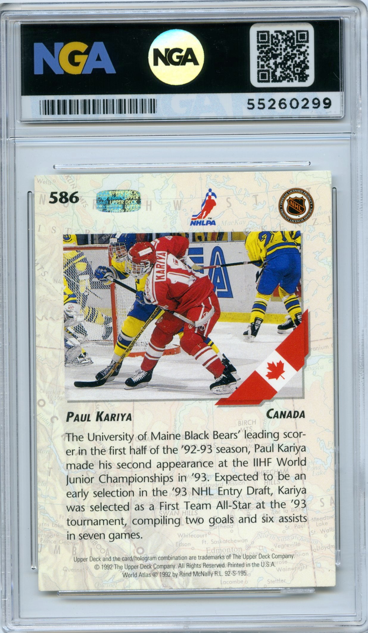 1992-93 Upper Deck #586 Paul Kariya NGA 10