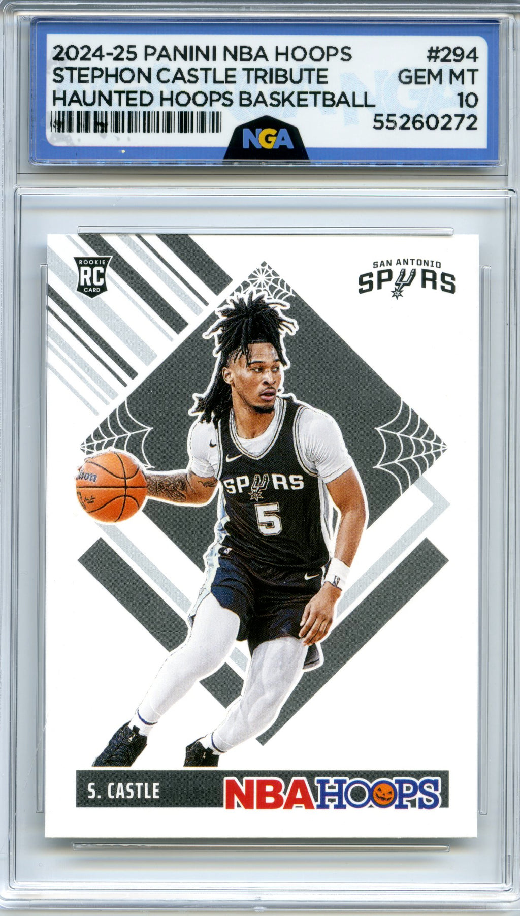 2024-25 Hoops Haunted Hoops #294 Stephon Castle NGA 10
