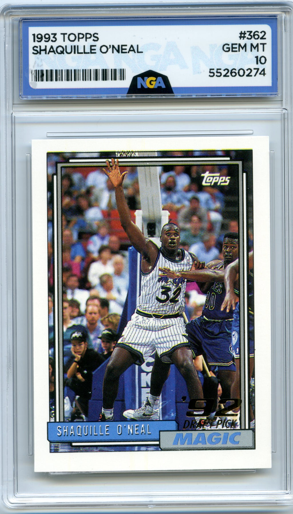 1992-93 Topps #362 Shaquille O'Neal NGA 10