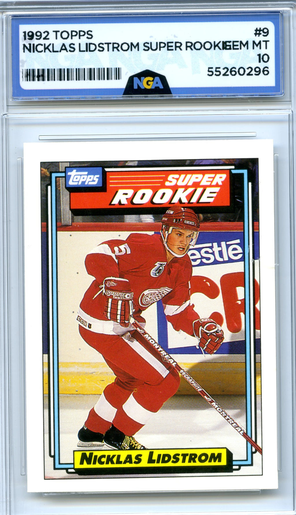 1992-93 Topps #9 Nicklas Lidstrom Gold NGA 10