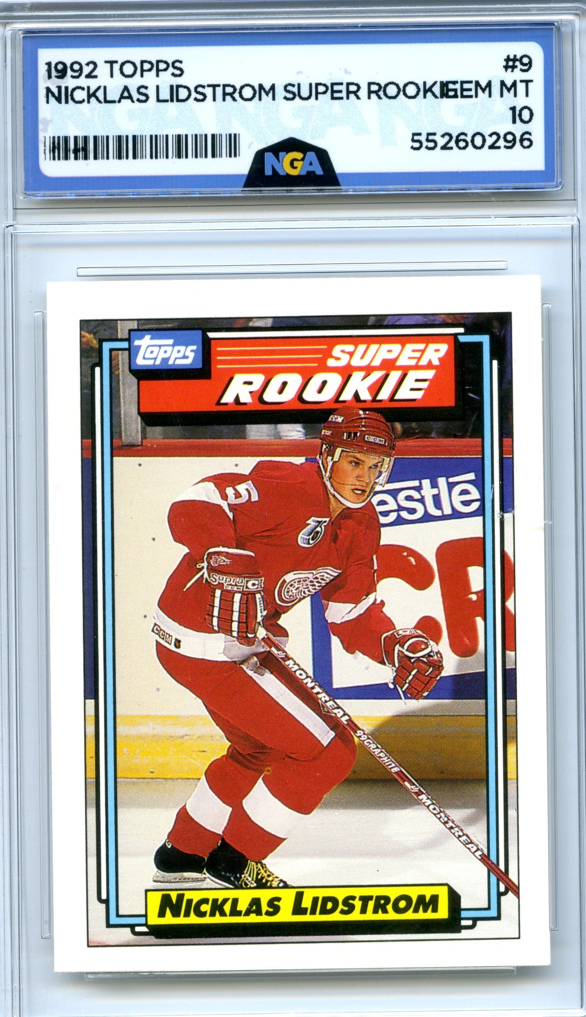 1992-93 Topps #9 Nicklas Lidstrom Gold NGA 10