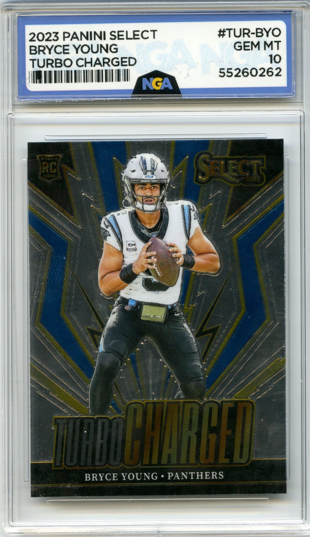 2023 Panini Select #TUR-BYO Bryce Young Turbocharged NGA 10