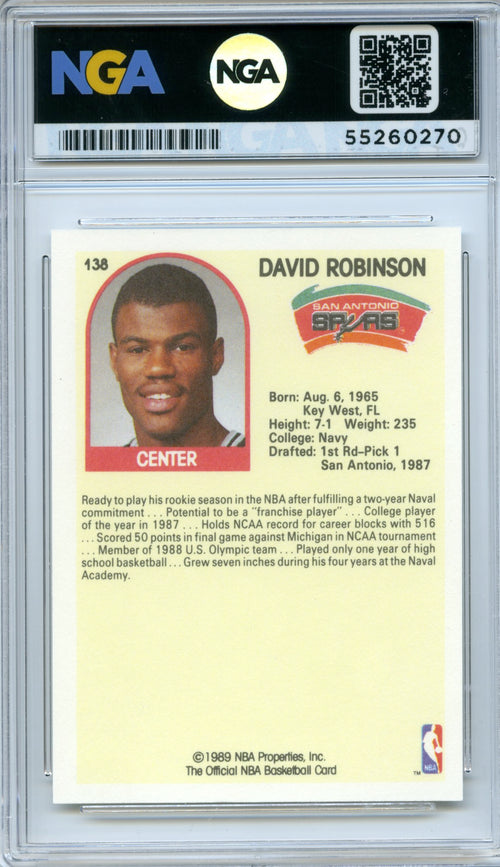 1989-90 Hoops #138 David Robinson NGA 10