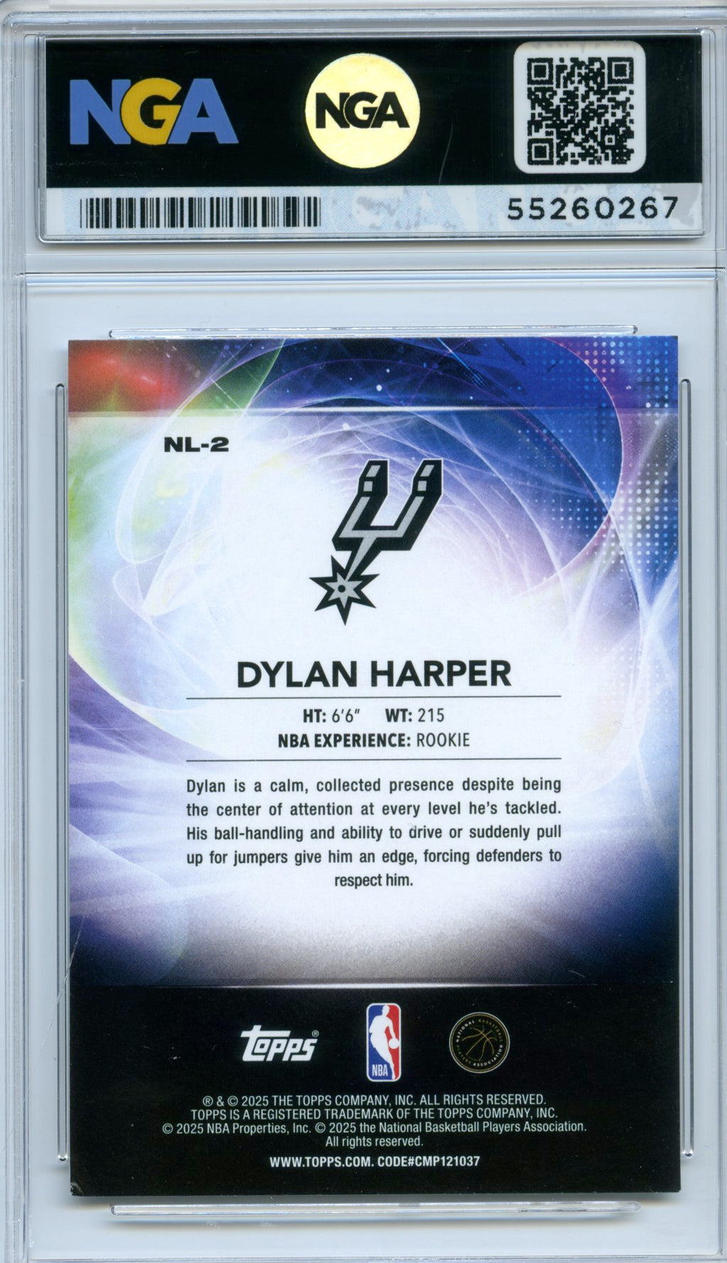 2025-26 Topps #NL-2 Dylan Harper No Limit NGA 10