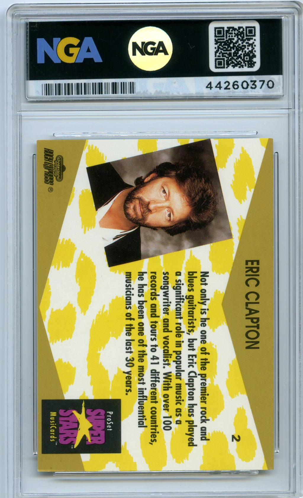 1991 Pro Set SuperStars MusiCards #2 Eric Clapton NGA 9