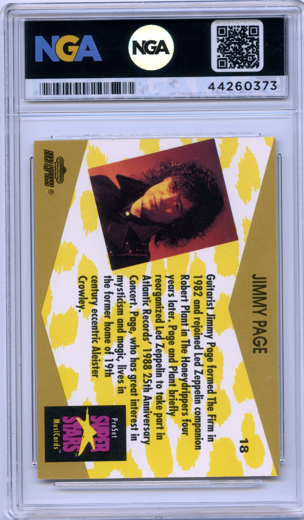 1991 Pro Set SuperStars MusiCards #18a Jimmy Page NGA 9.5