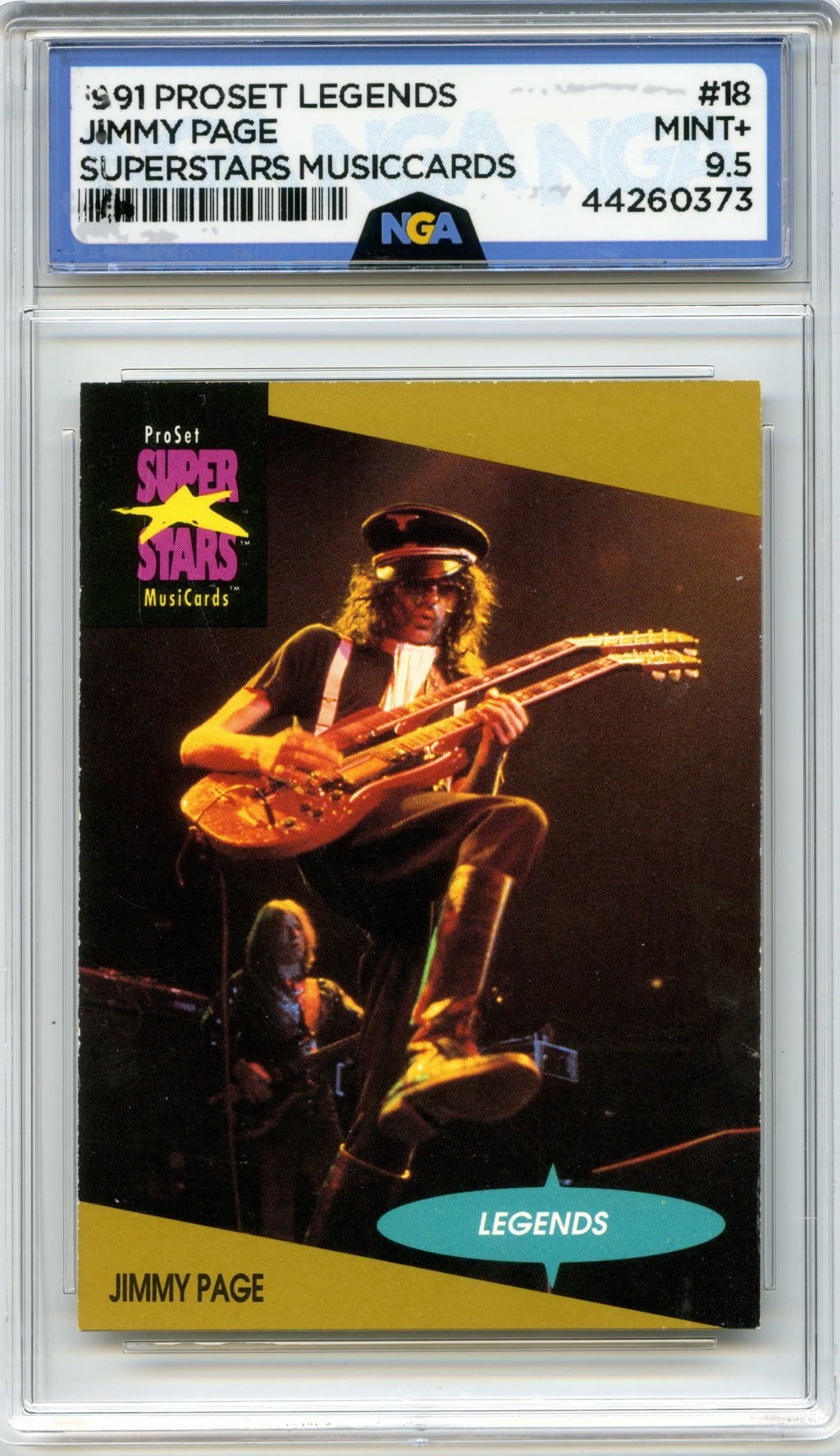 1991 Pro Set SuperStars MusiCards #18a Jimmy Page NGA 9.5