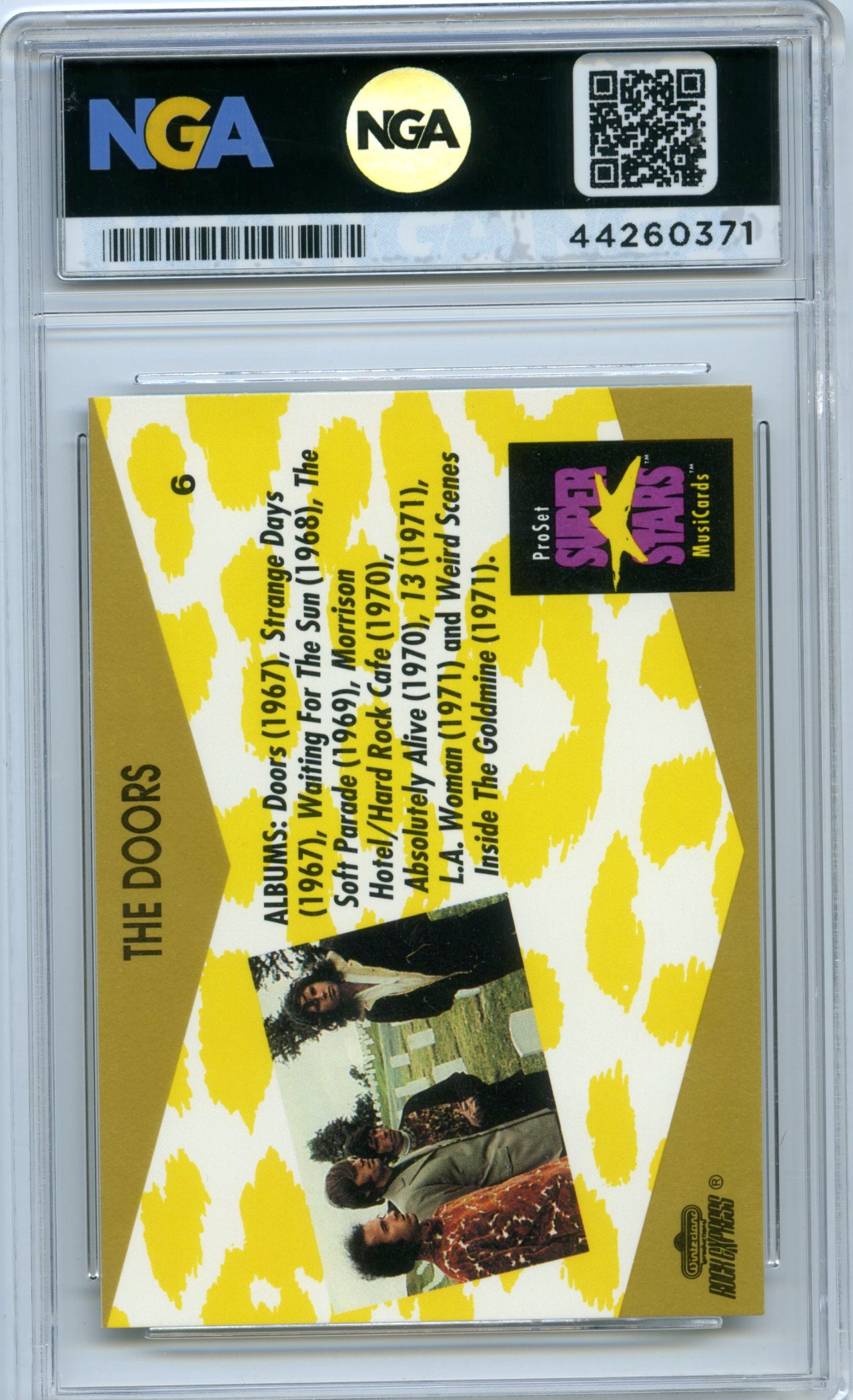 1991 Pro Set SuperStars MusiCards #6 The Doors NGA 9.5