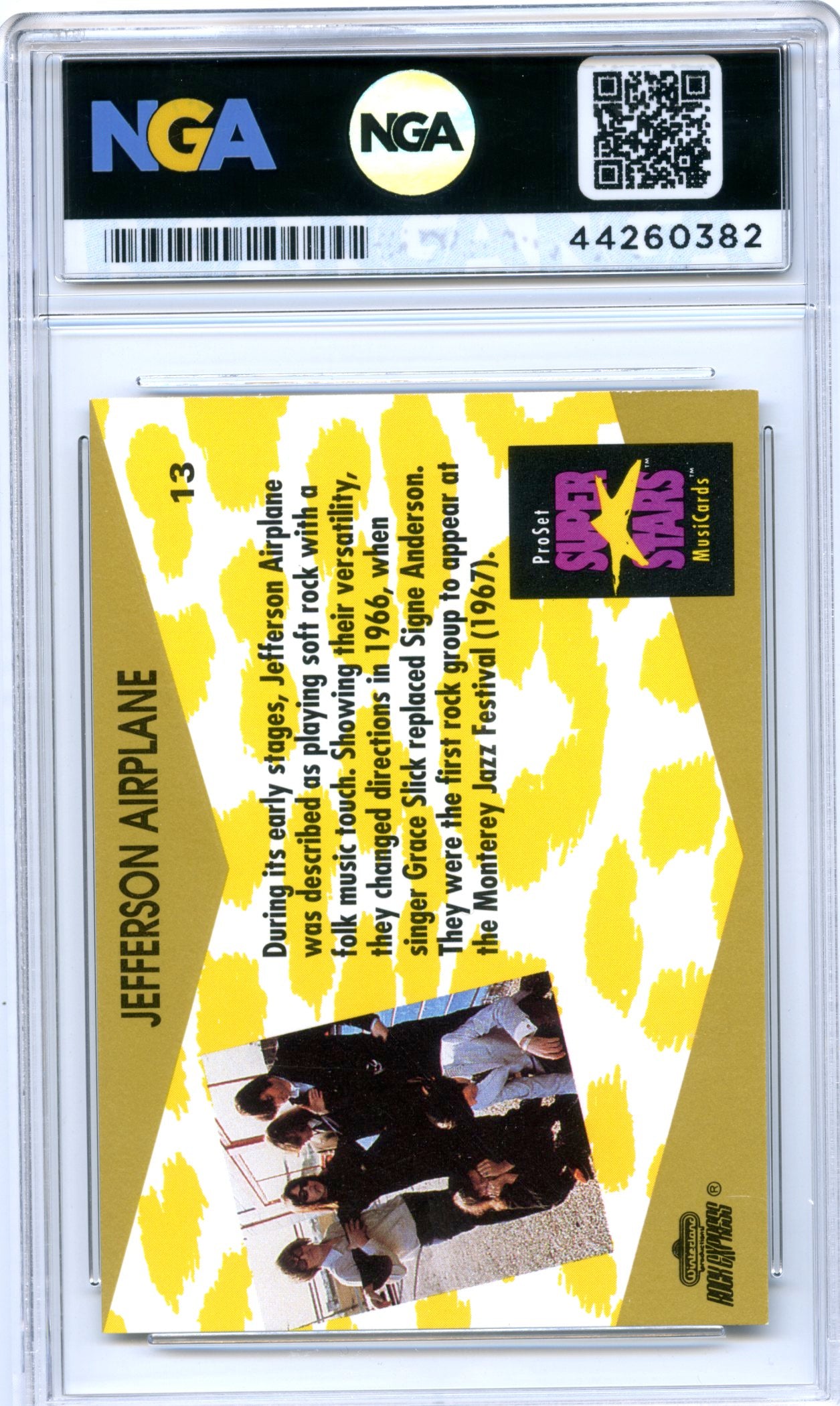1991 Pro Set SuperStars MusiCards #13 Jefferson Airplane NGA 10