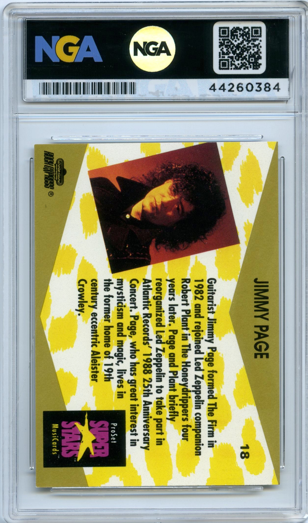 1991 Pro Set SuperStars MusiCards #18a Jimmy Page NGA 9