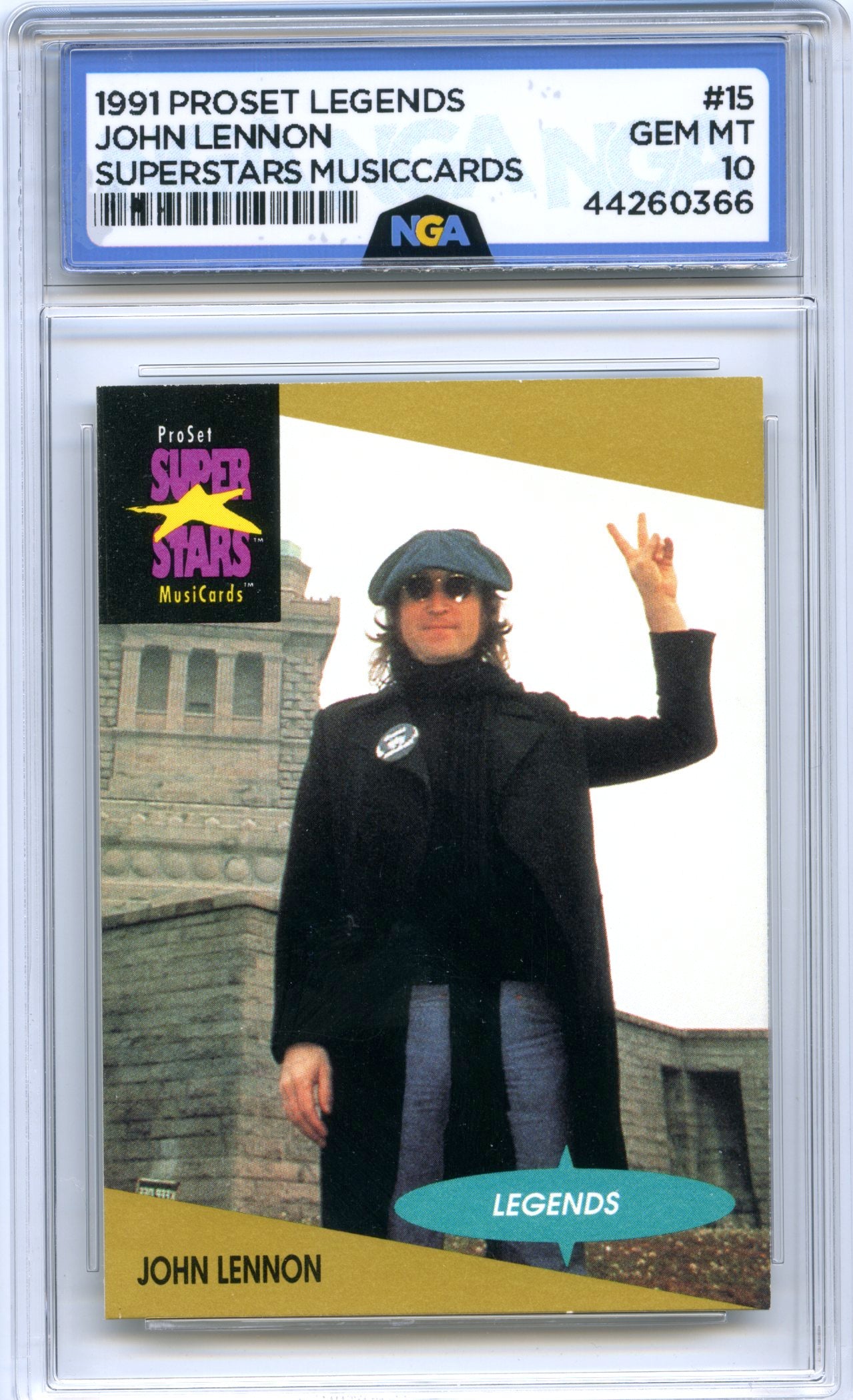 1991 Pro Set SuperStars MusiCards #15a John Lennon NGA 10