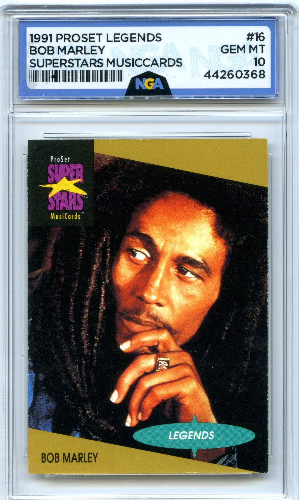1991 Pro Set SuperStars MusiCards #16 Bob Marley NGA 10