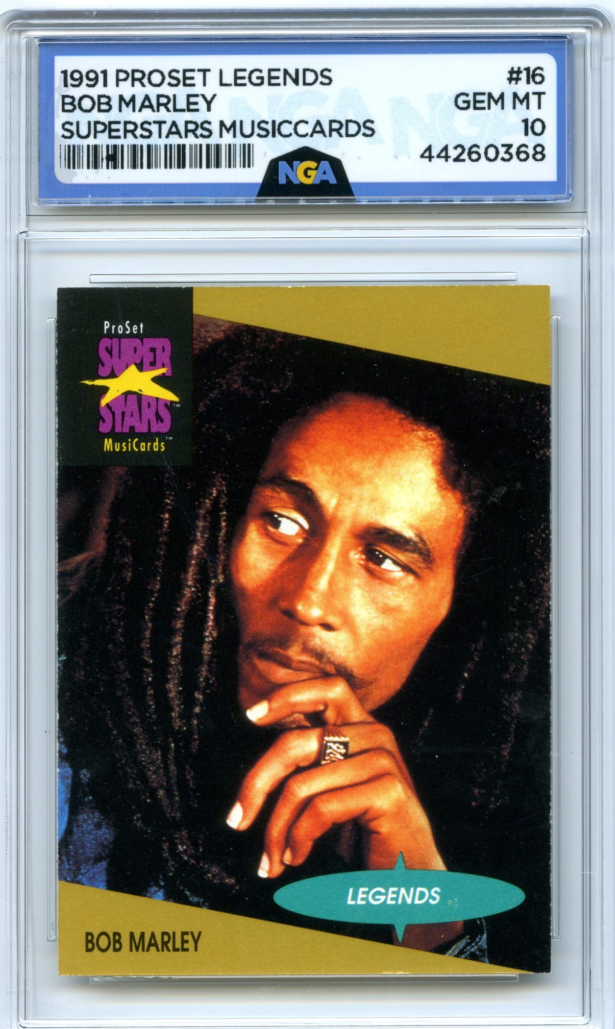 1991 Pro Set SuperStars MusiCards #16 Bob Marley NGA 10