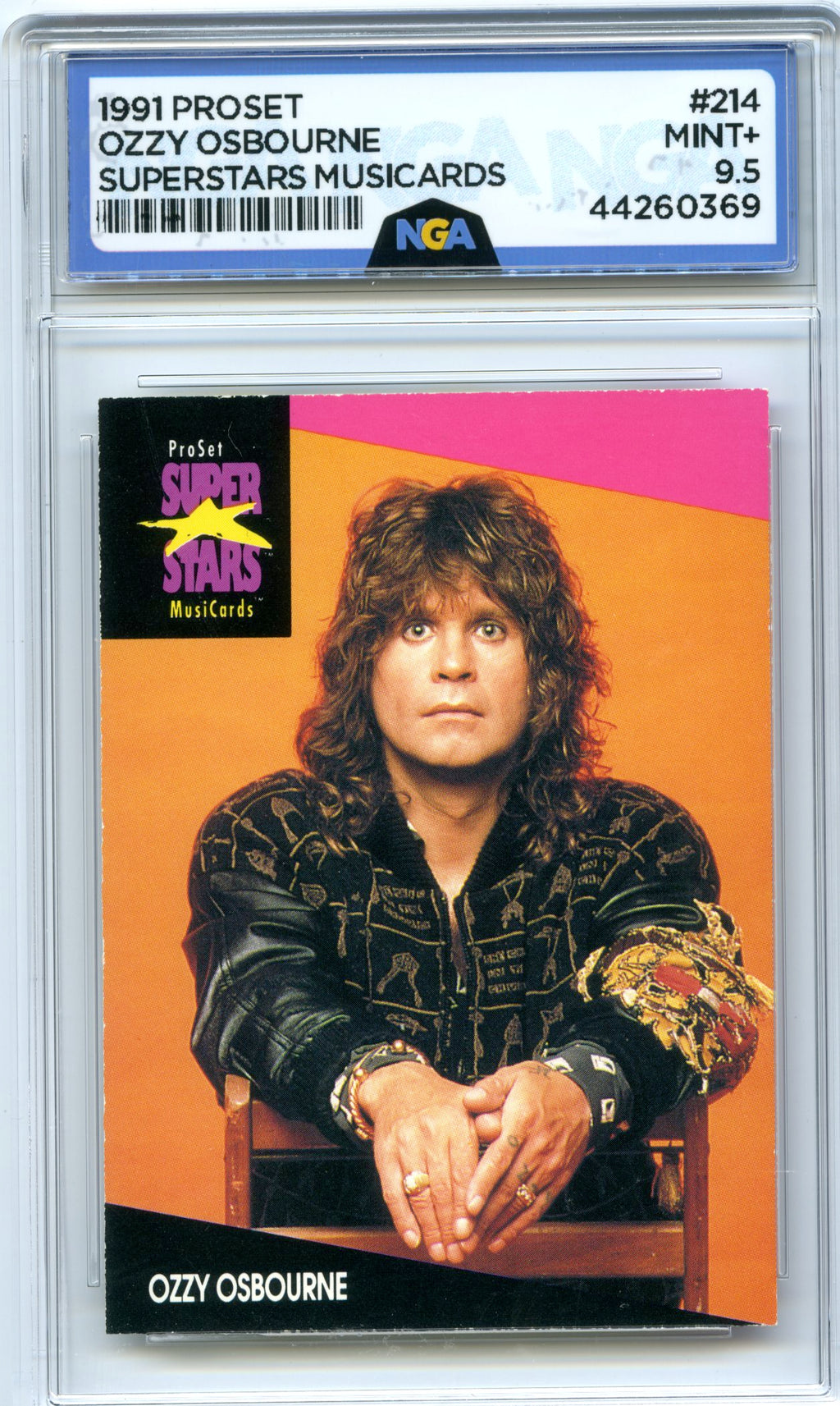 1991 Pro Set SuperStars MusiCards #214 Ozzy Osbourne NGA 9.5